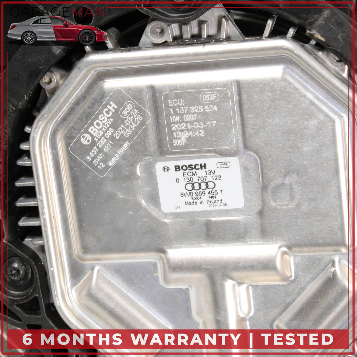 2017-2024 Audi A4 Front Cooling Radiator Core Support Fan Blade Assembly OEM