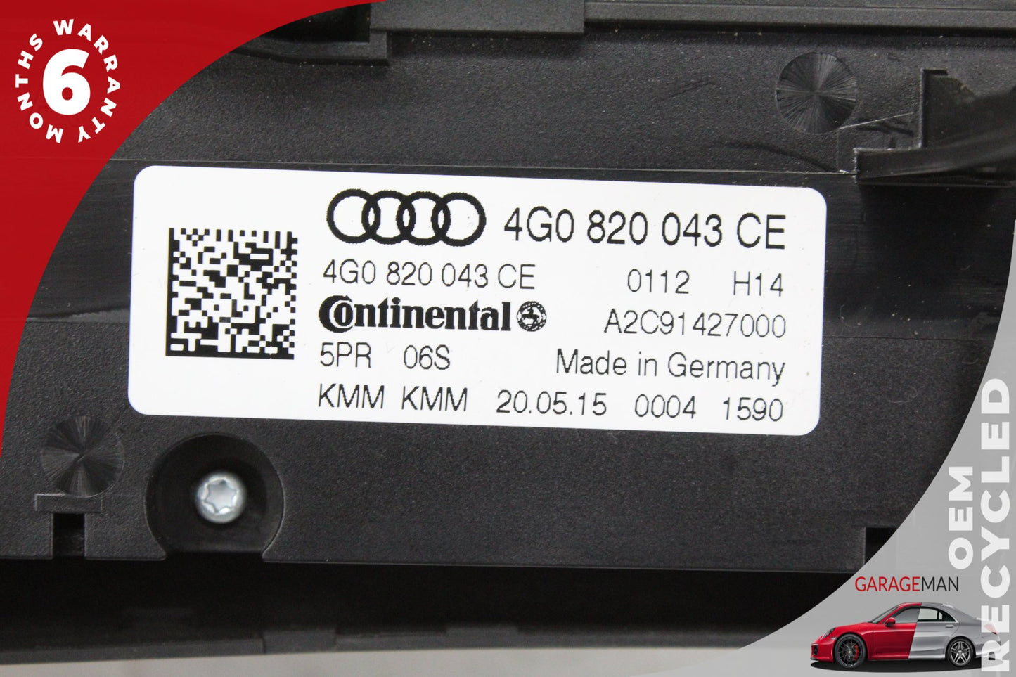 2012-2018 Audi S7 Front AC Temperature Climate Control Panel 4G0820043CE OEM