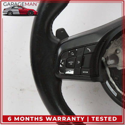 2015-2020 Jaguar F-Type X152 Steering Wheel Flat Bottom w/ Paddle Shifters OEM
