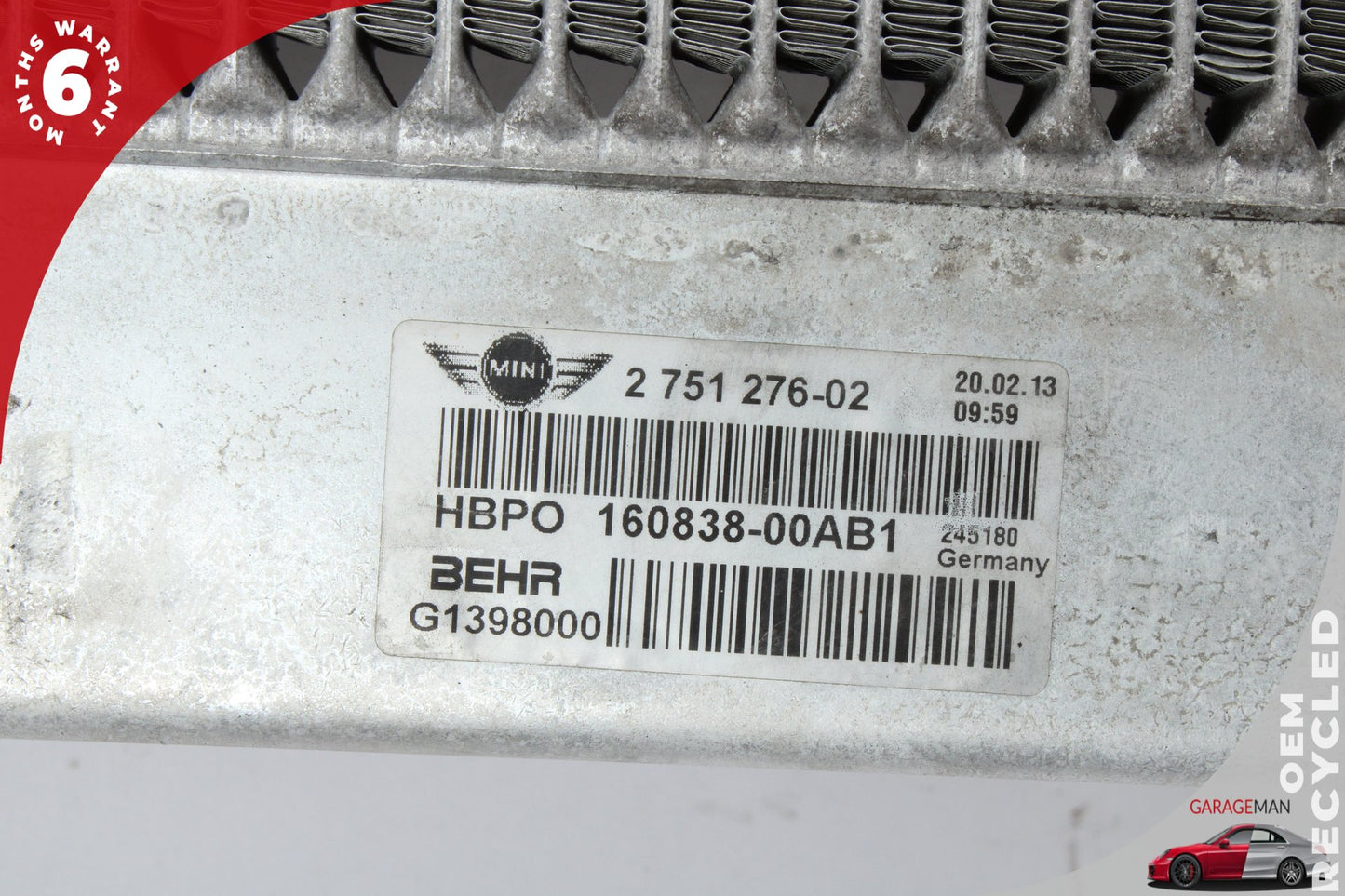 2011-2015 Mini Cooper R56 Engine Motor Cooling Radiator Behr 2751276 OEM