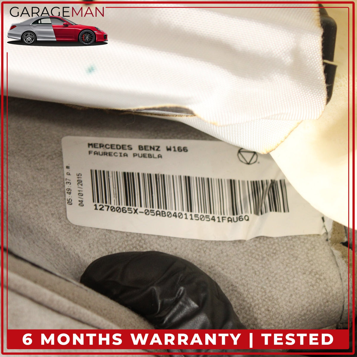 2012-2015 Mercedes W166 ML350 Front Left Side Top Upper Seat Cushion Black OEM