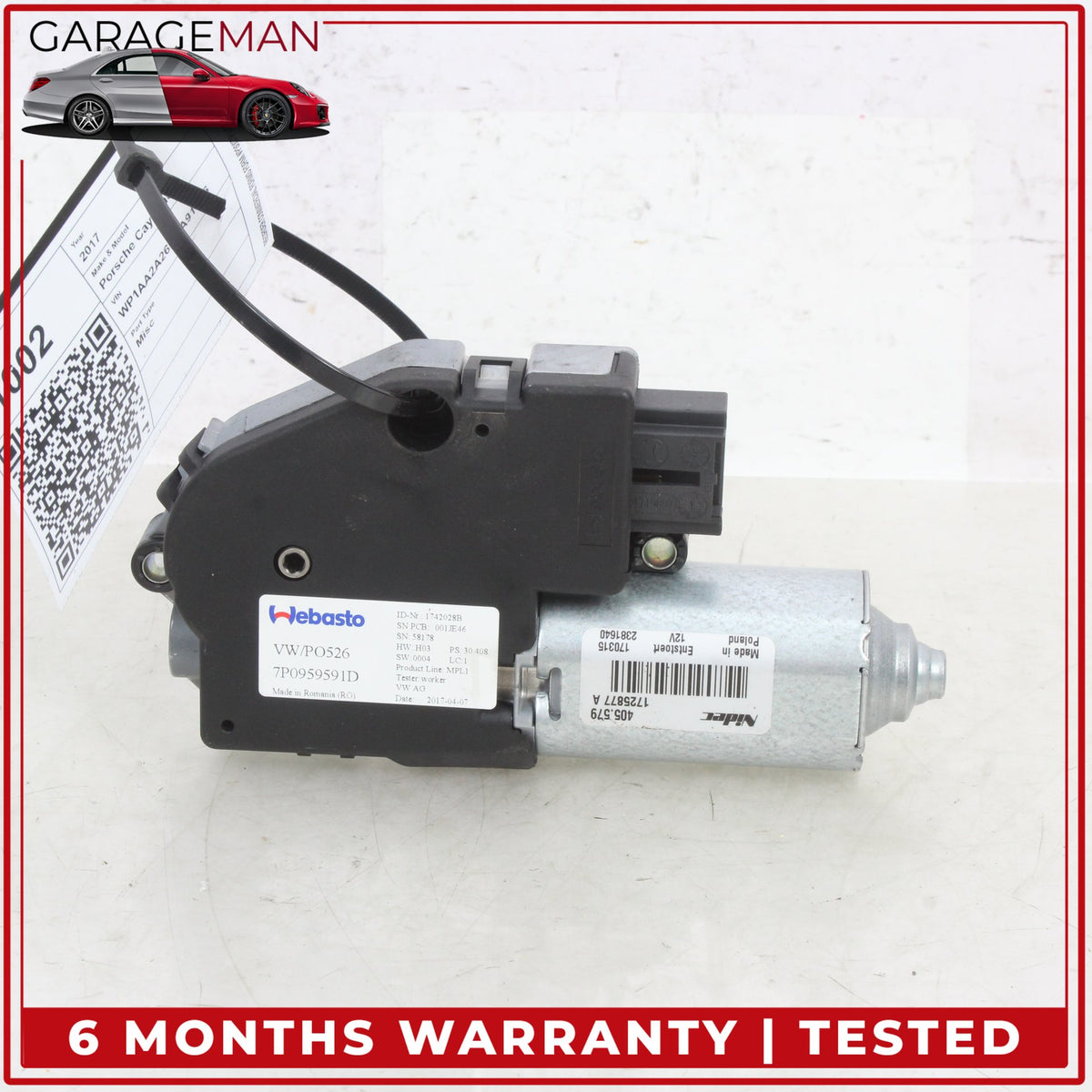 2011-2018 Porsche Cayenne 958 Front Roof Sun Shade Roller Blind Motor OEM