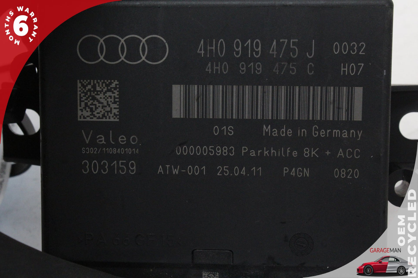 2012-2018 Audi A7 A6 Park Parking Assist Control Module Unit 4H0919475J OEM