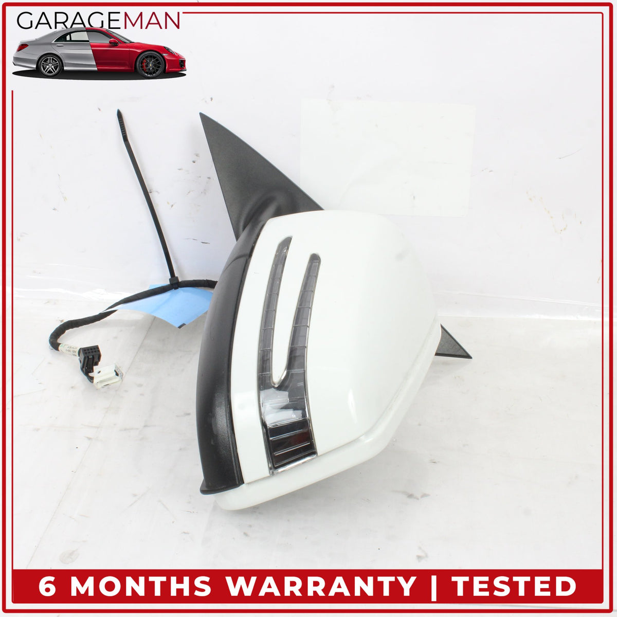 2014-2019 Mercedes W117 CLA250 Left Side Door Rear View Mirror Calcite White OEM