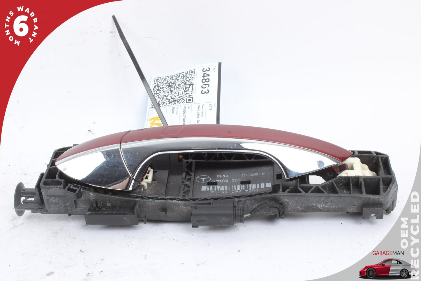 2012-2018 Mercedes W218 CLS550 Rear Left Side Exterior Door Handle Red OEM