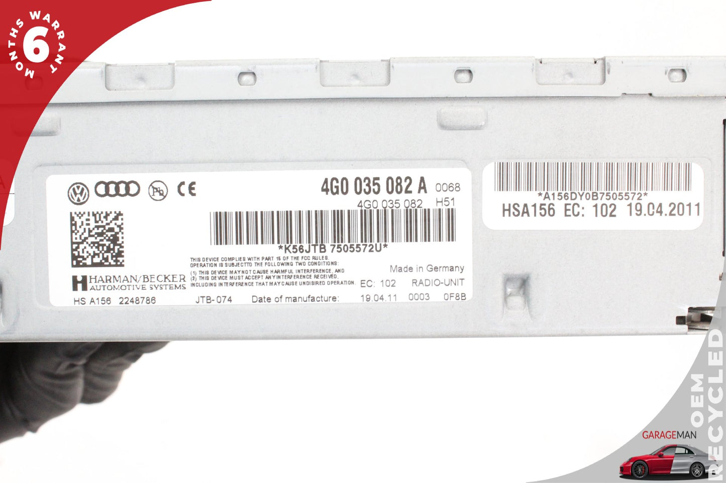 2012-2018 Audi A7 A6 MMI Radio Receiver Control Head Unit 4G0035082 OEM