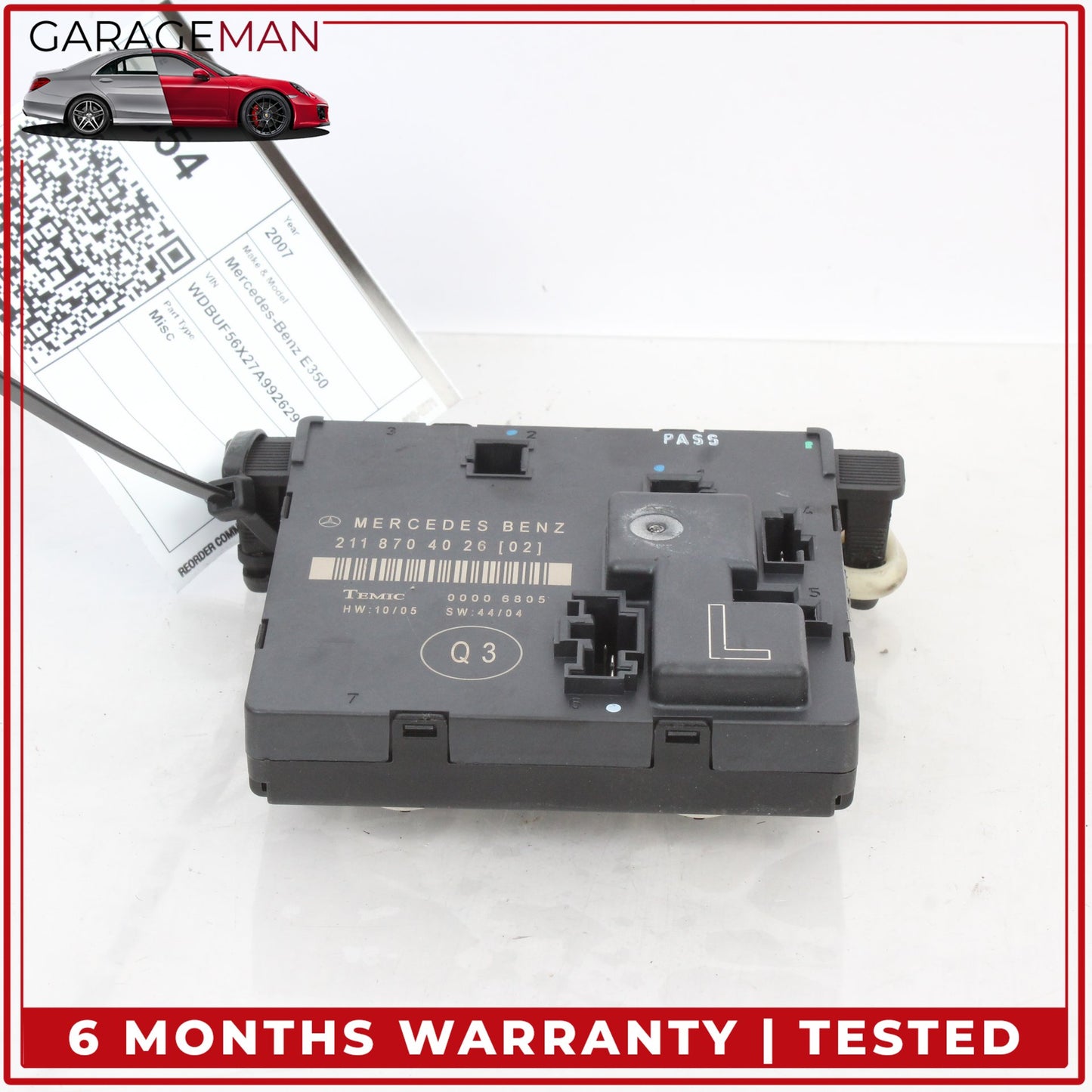 2003-2009 Mercedes W211 E350 Rear Left Side Door Control Module 2118704026 OEM