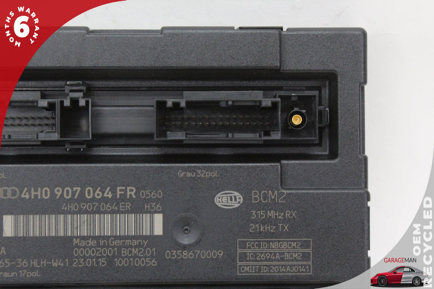2012-2018 Audi A6 Sedan Keyless Comfort Body Control Module 4H0907064 OEM