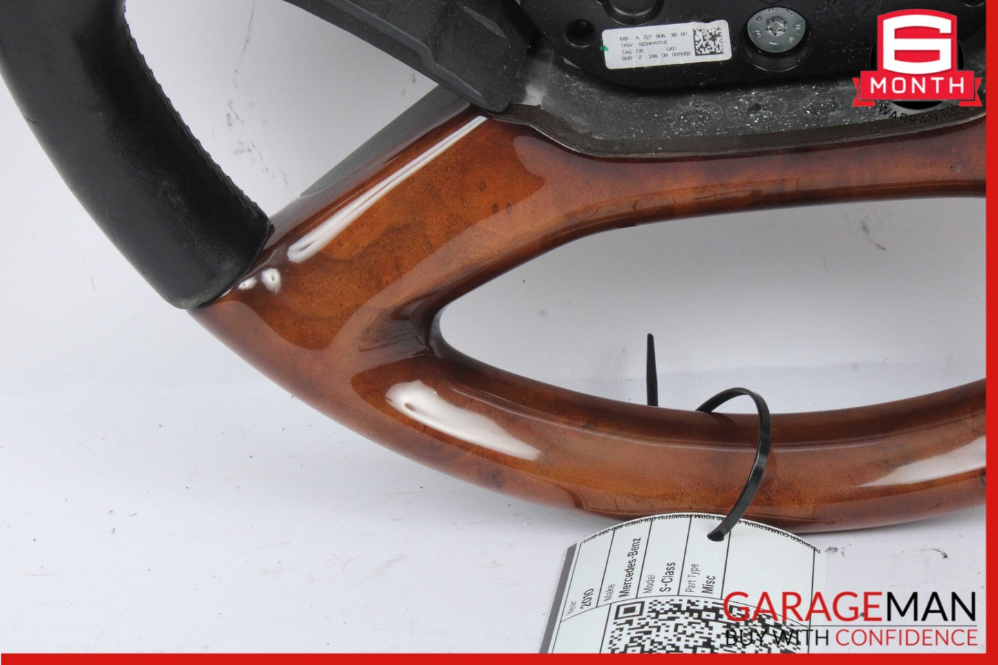2010-2014 Mercedes-Benz S550 W221 Steering Wheel Wood Trim Black 2219063800 OEM