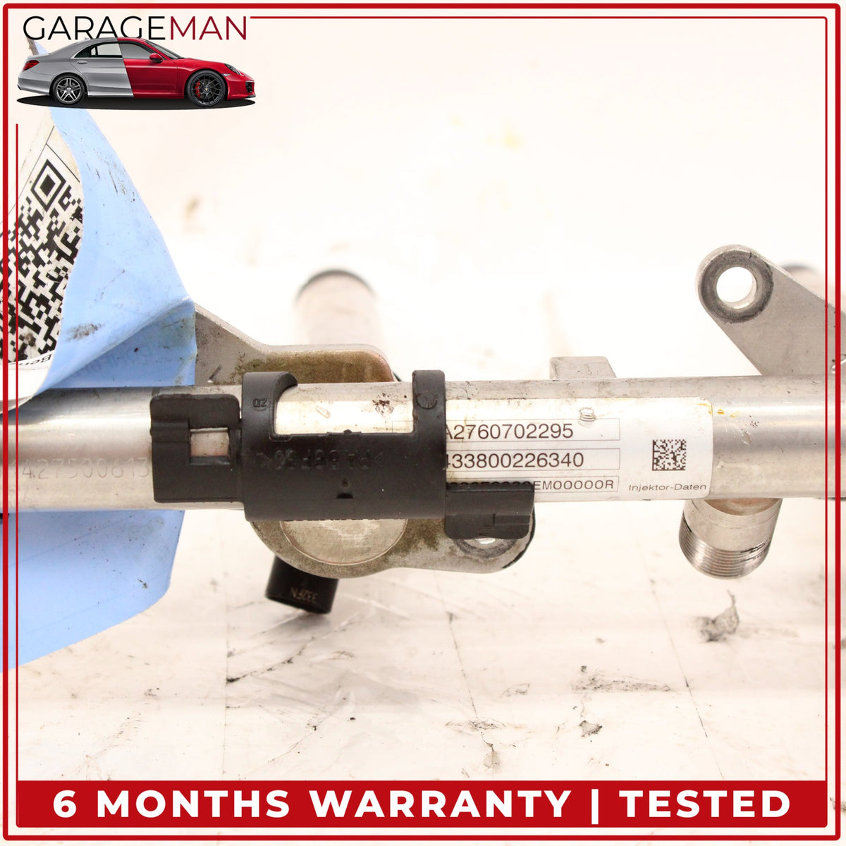 2011-2023 Mercedes W212 E400 Right Fuel Injection Rail Line w/ Injectors OEM