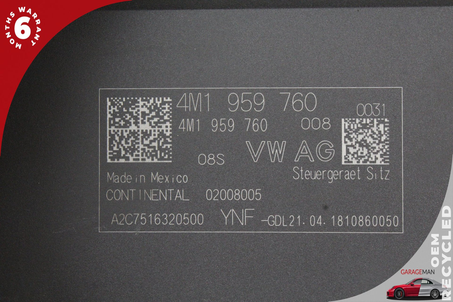 16-24 Audi SQ5 8R SUV Rear 3rd Third Row Seat Memory Module 4M1959760G Genuine