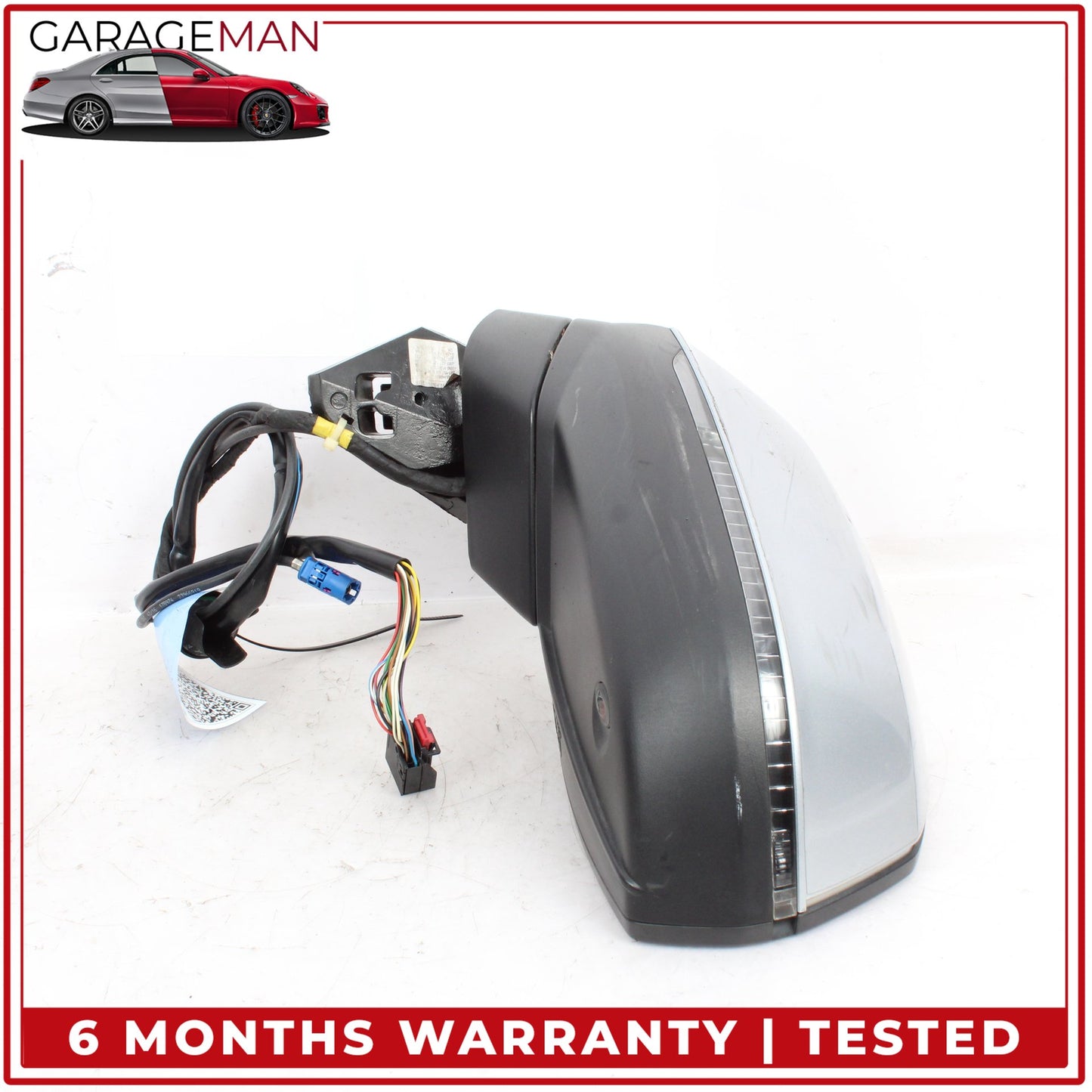2017-2019 Audi Q7 Front Left Door Rear View Mirror w/ Camera Silver Metallic OEM