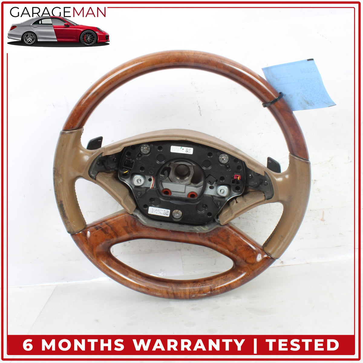 2010-2014 Mercedes W221 S550 Front Left Steering Wheel Wood Brown 2214609203 OEM