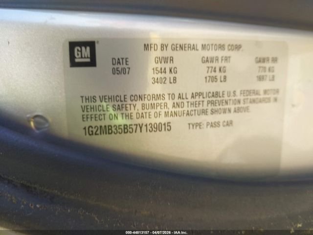 Parting Out- 2007 Pontiac Solstice- 100