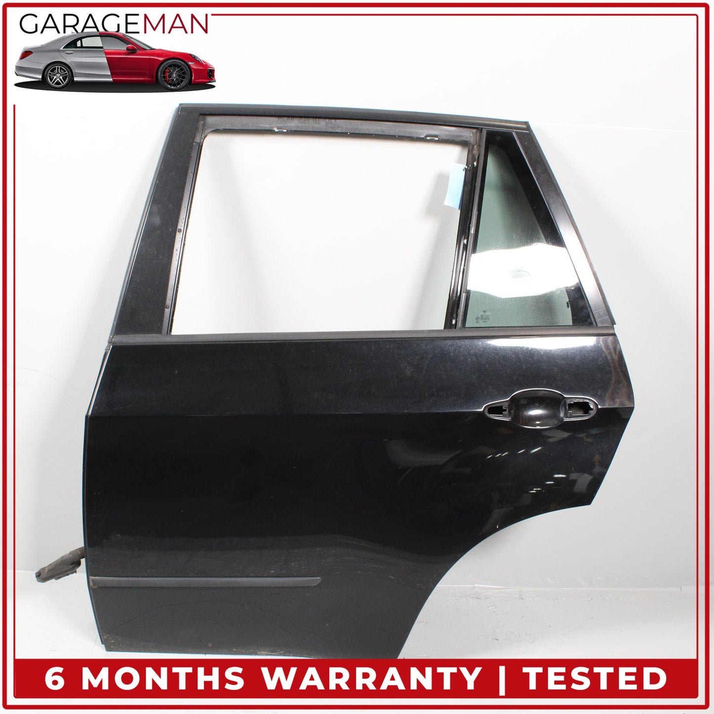 2007-2013 BMW X5 E70 Rear Left Side Door Shell Black w/ Window Regulator OEM