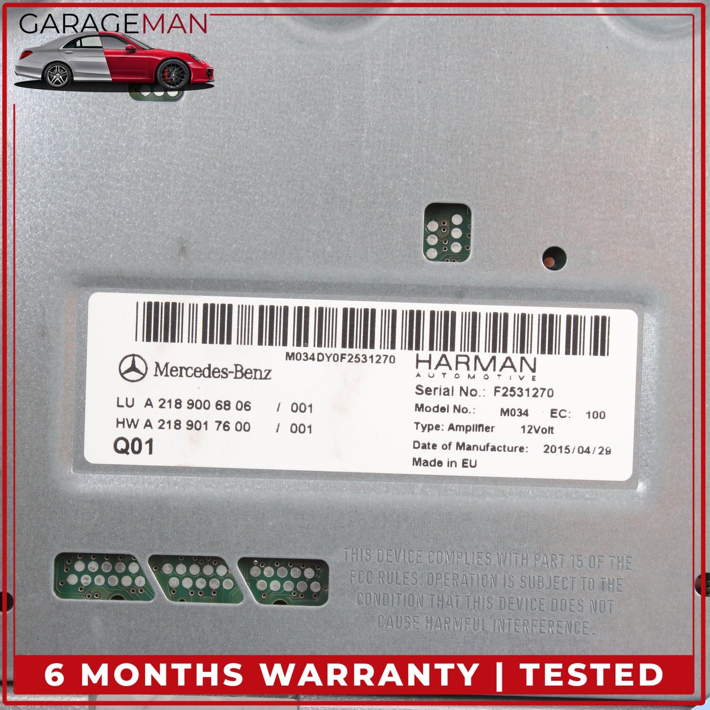 2014-2020 Mercedes C207 E400 Coupe Harman Becker Amplifier AMP 2189006806 OEM