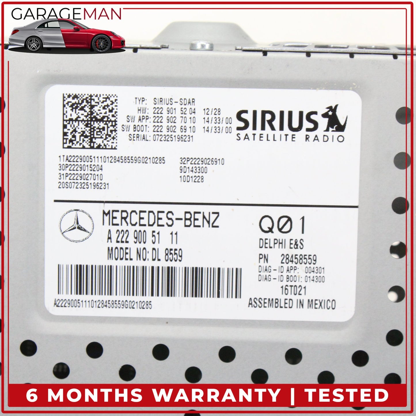 2015-2020 Mercedes W205 C300 Sirius Satellite Radio Receiver 2229005111 OEM