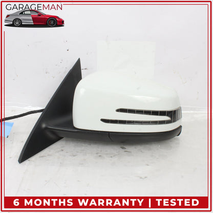 2014-2019 Mercedes W117 CLA250 Left Side Door Rear View Mirror Calcite White OEM