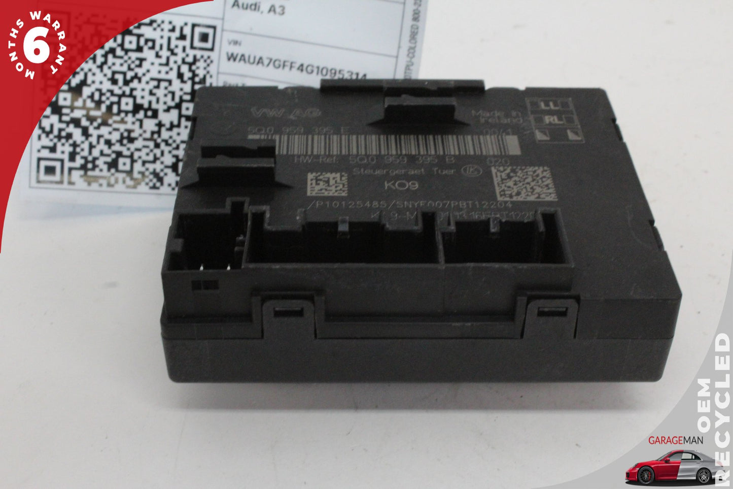 15-20 Audi A3 8V Sedan Window Control Module Rear Right 5Q0959395B Genuine