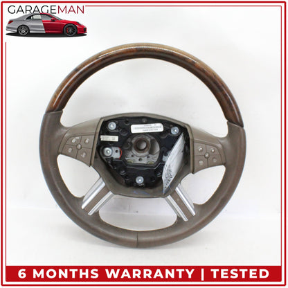 2006-2008 Mercedes X164 GL550 GL450 Steering Wheel Brown Wood 1644603503 OEM