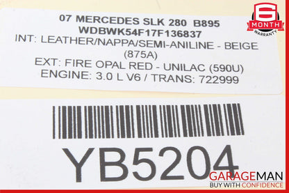 05-11 Mercedes R171 SLK280 SLK350 Dashboard Glove Box Passenger Knee Airbag OEM