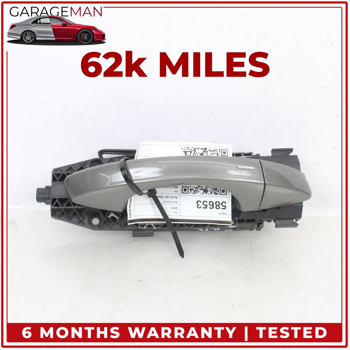 2019-2025 Audi Q3 Rear Right Side Exterior Door Handle Gray Metallic OEM