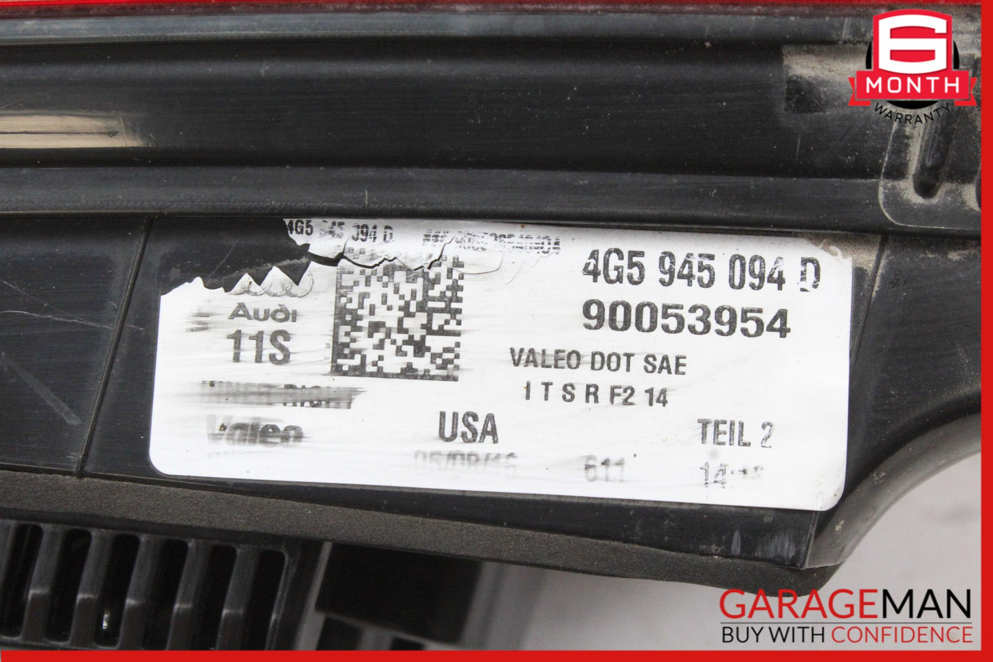2016-2018 Audi A6 S6 Rear Right Passeenger Side Inner LED Tail Light Lamp OEM