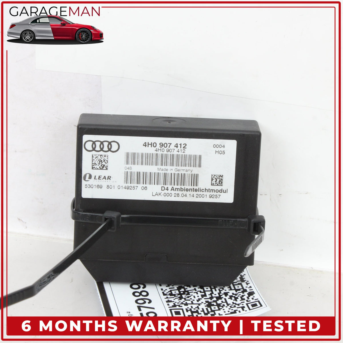 2011-2018 Audi A8 S8 Ambient Lighting Comfort Control Module Unit 4H0907412 OEM