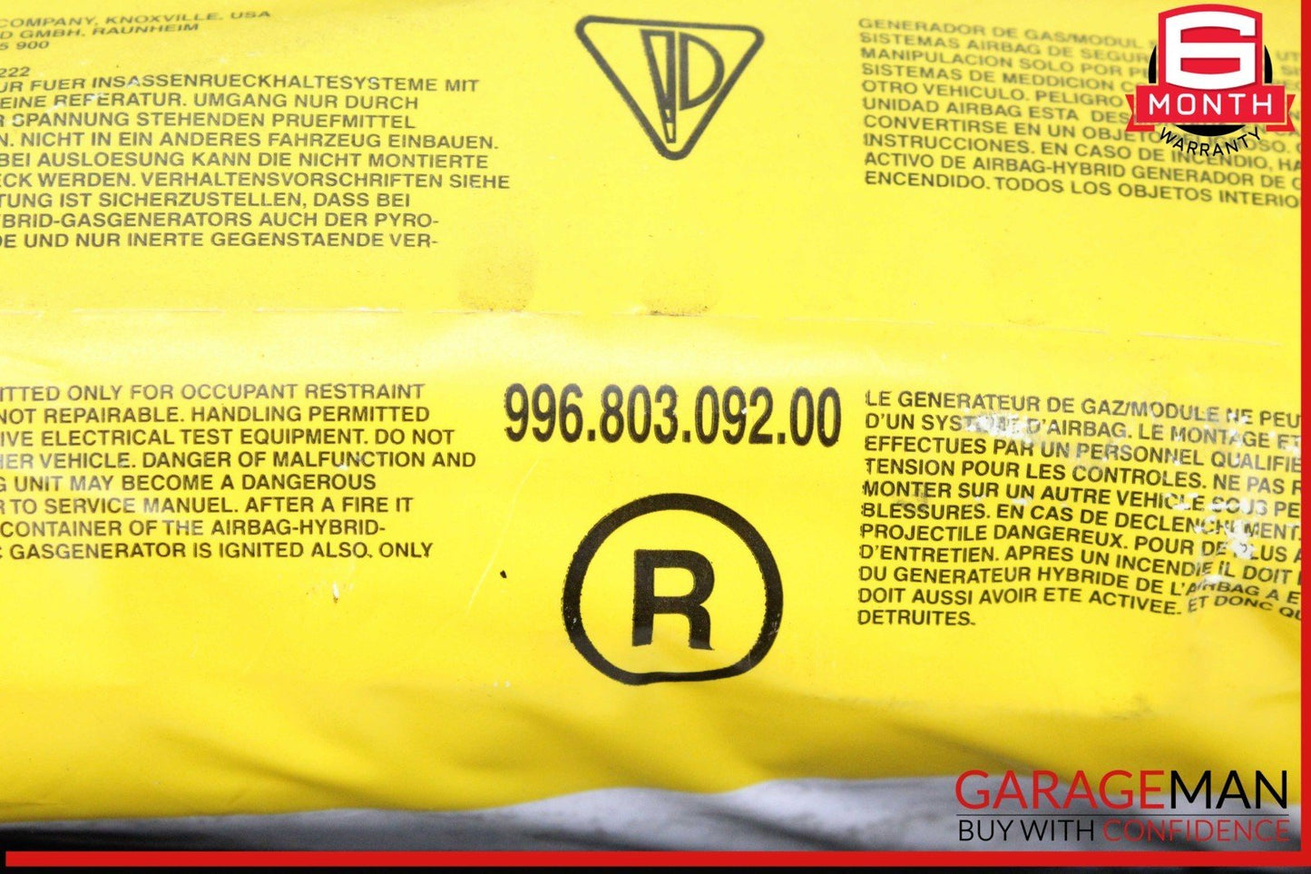 97-04 Porsche Boxster 986 911 996 Front Right Passenger Side Door Airbag Air Bag