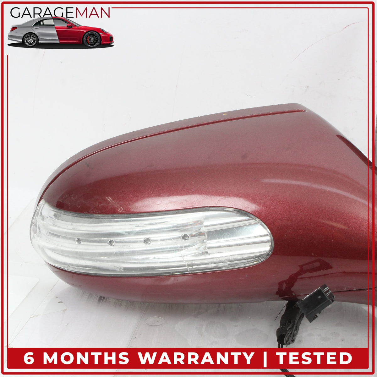 2004-2008 Mercedes R230 SL550 Front Right Door Rear View Mirror Thulite Red OEM