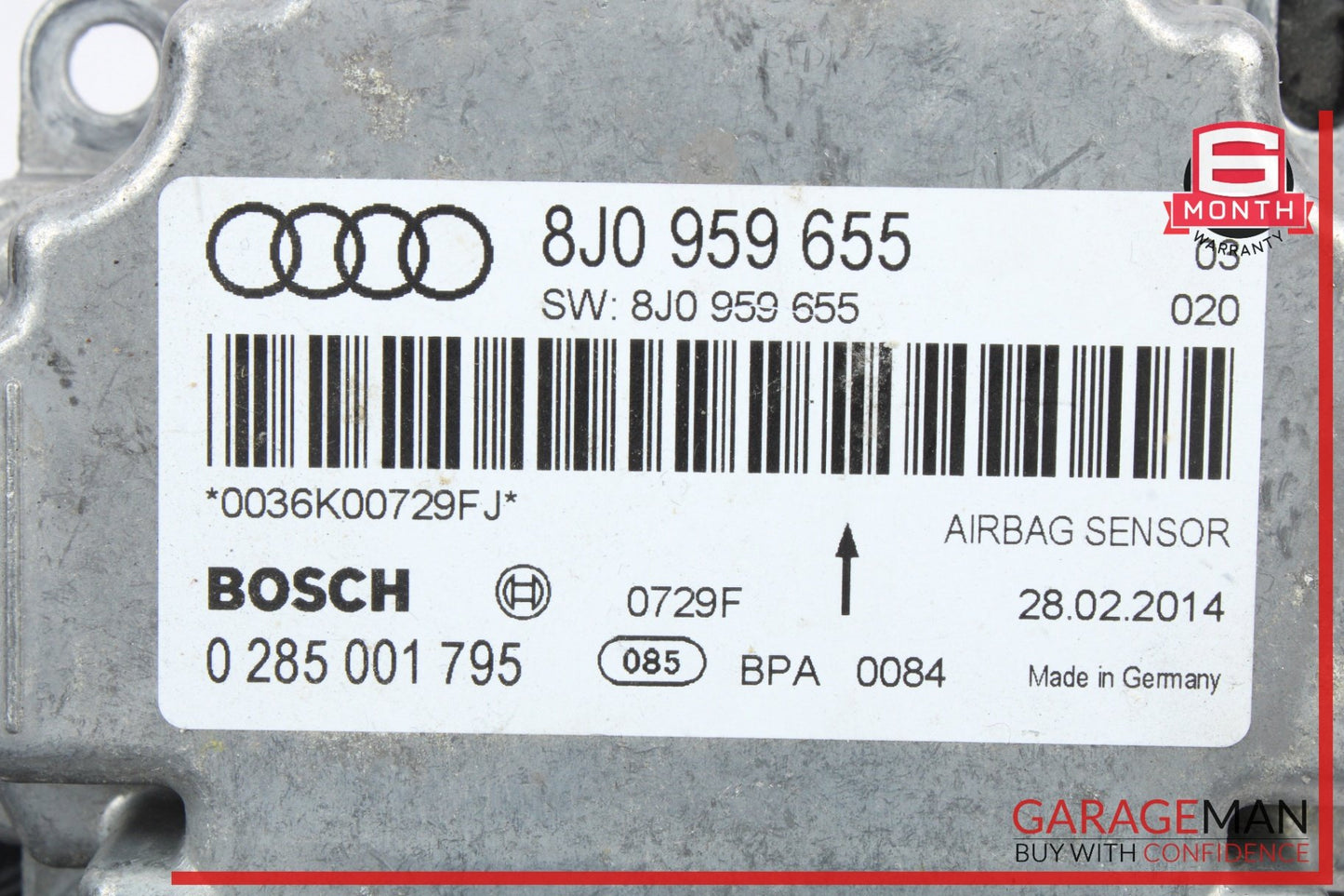 2008-2015 Audi TT 8J Airbag Air Bag Sensor SRS Control Module 8J0959655 OEM