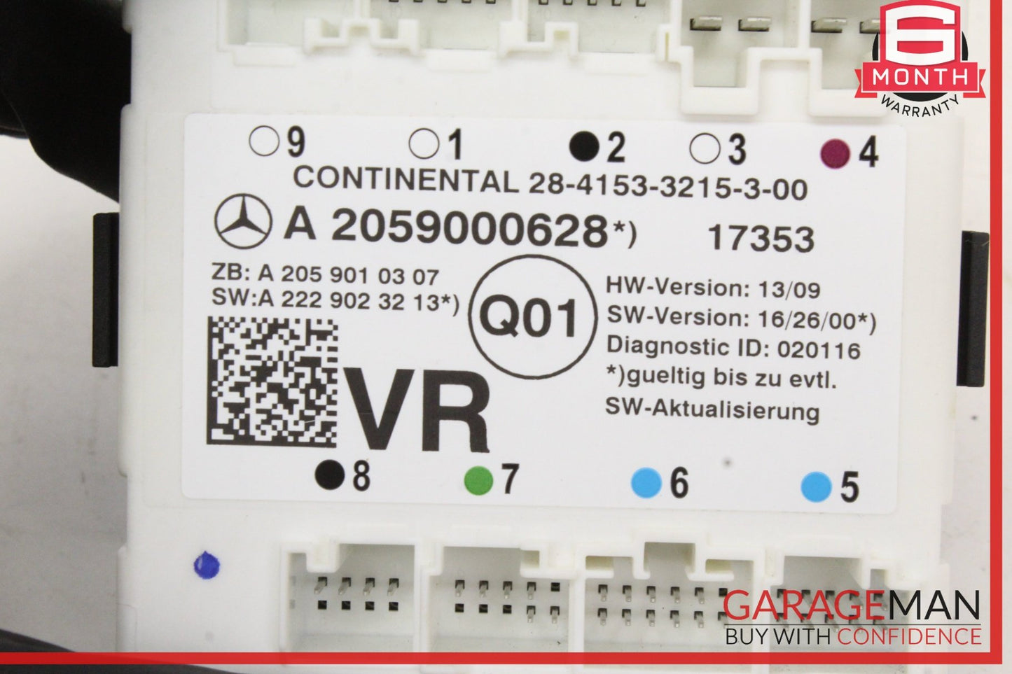 2015-2019 Mercedes C300 W205 Right Front Door Control Module 2059000628 OEM
