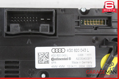 2012-2018 Audi A6 C7 AC Climate Control Panel 4G0820043L Genuine OEM