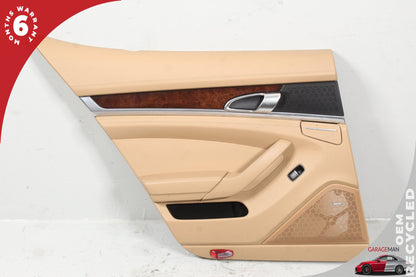 2010-2016 Porsche Panamera 970 Rear Left Driver Side Door Trim Panel Beige OEM