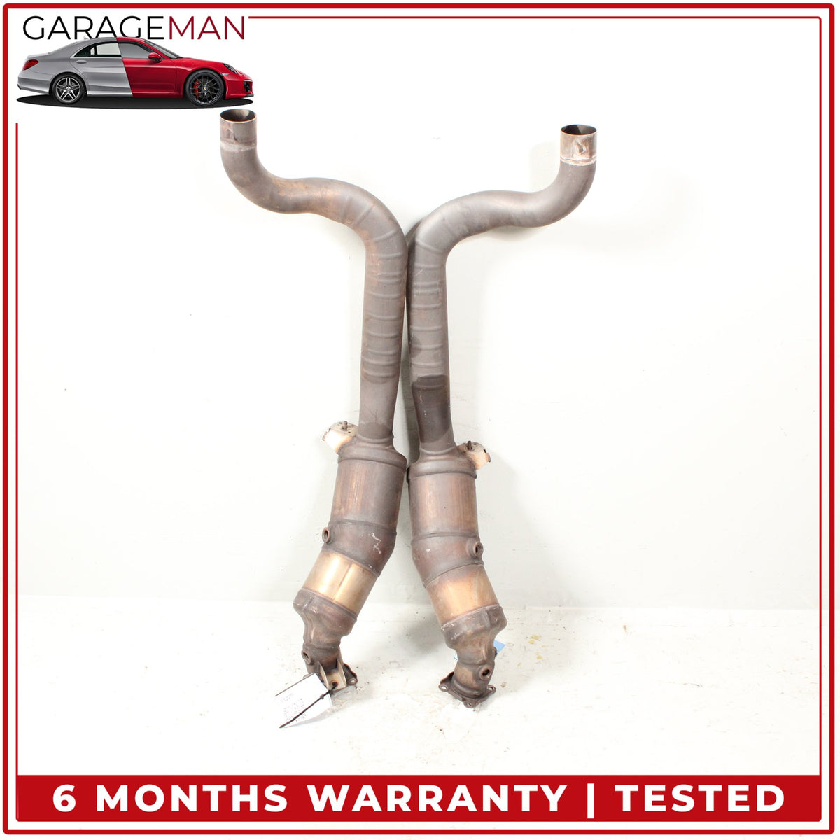 2010-2013 Porsche Panamera 970 4.8L Front Left & Right Side Exhaust Downpipe OEM