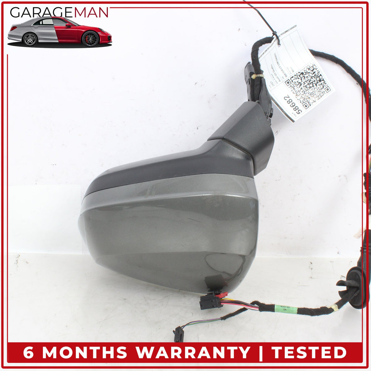 2019-2025 Audi Q3 Front Left Driver Side Door Rear View Mirror Gray Metallic OEM