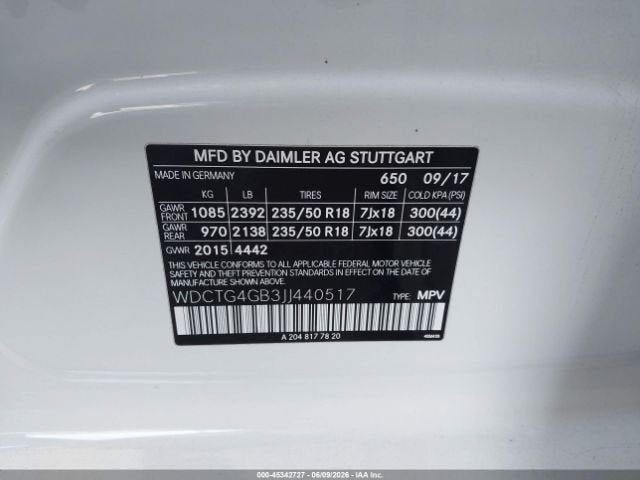 Parting Out- 2018 Mercedes-Benz GLA250- 195 195