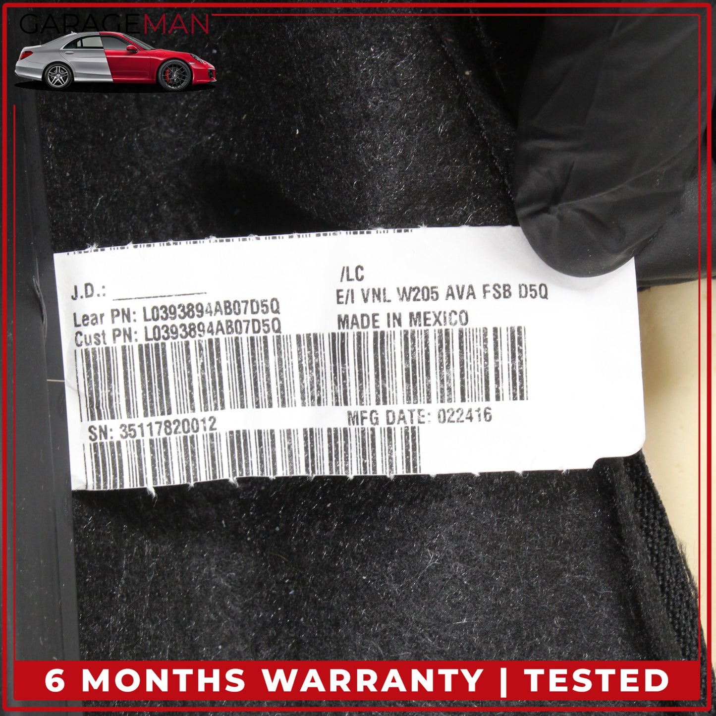2015-2018 Mercedes W205 C300 Front Left or Right Side Top Upper Seat Cushion OEM