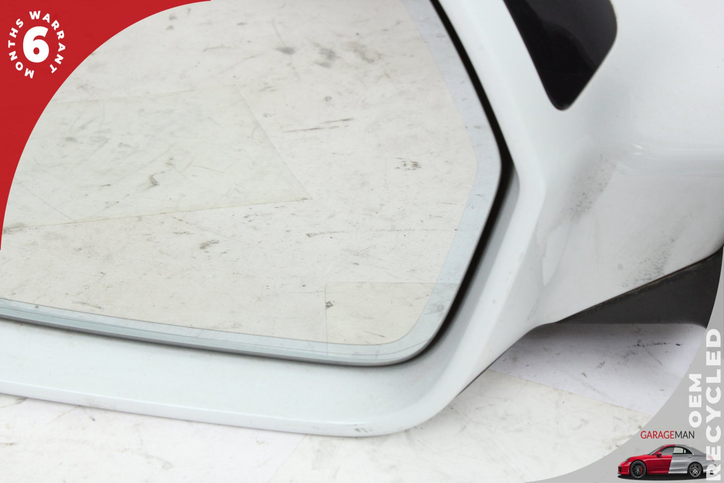 2012-2018 Audi A6 S6 Front Left Door Rear View Mirror w/ Blind Spot White OEM