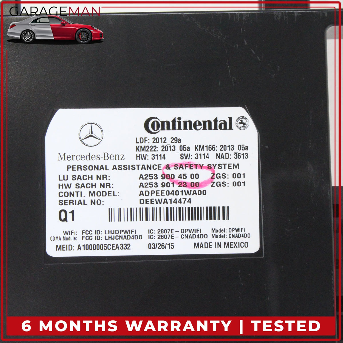 2015-2017 Mercedes W205 C300 E400 Tele Aid Control Module Unit 2539004500 OEM