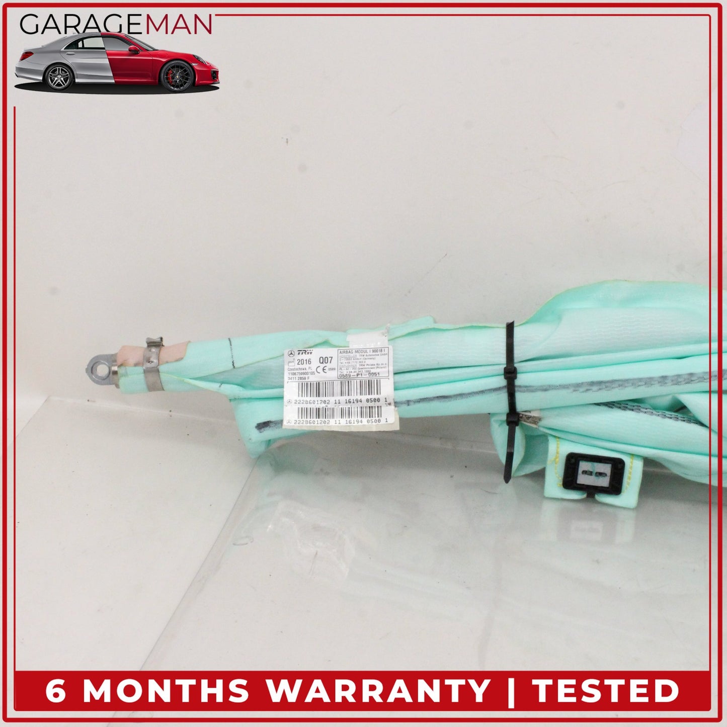 2014-2020 Mercedes W222 S550e Left Driver Side Upper Roof Curtain Air Bag OEM