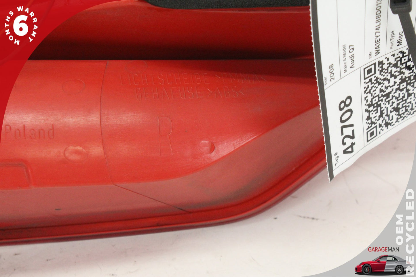 2007-2009 Audi Q7 Rear Right Passenger Side Tail Light Lamp 4L0945094A OEM