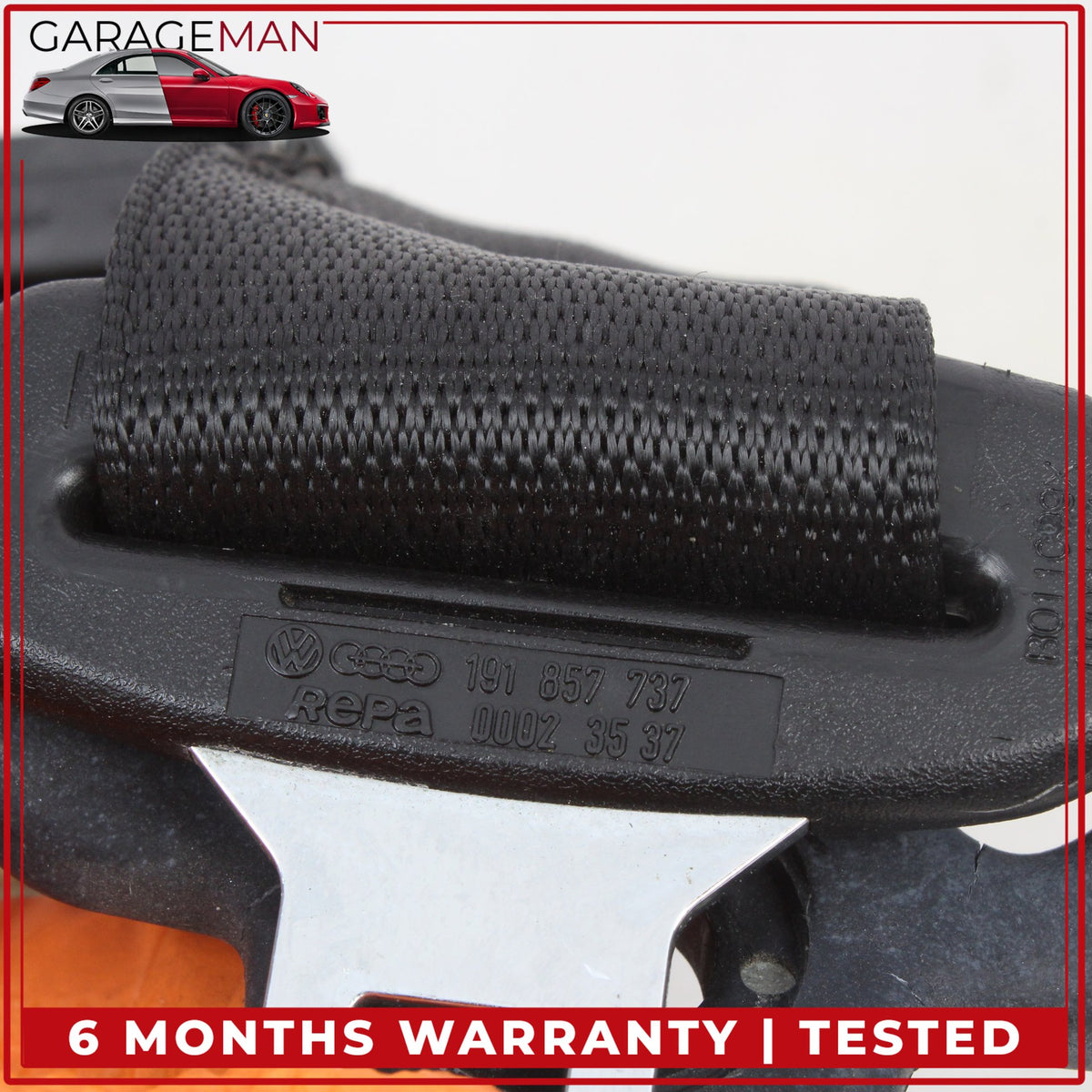 1999-2005 Porsche 911 Carrera 996 Rear Right Passenger Side Seat Belt Black OEM