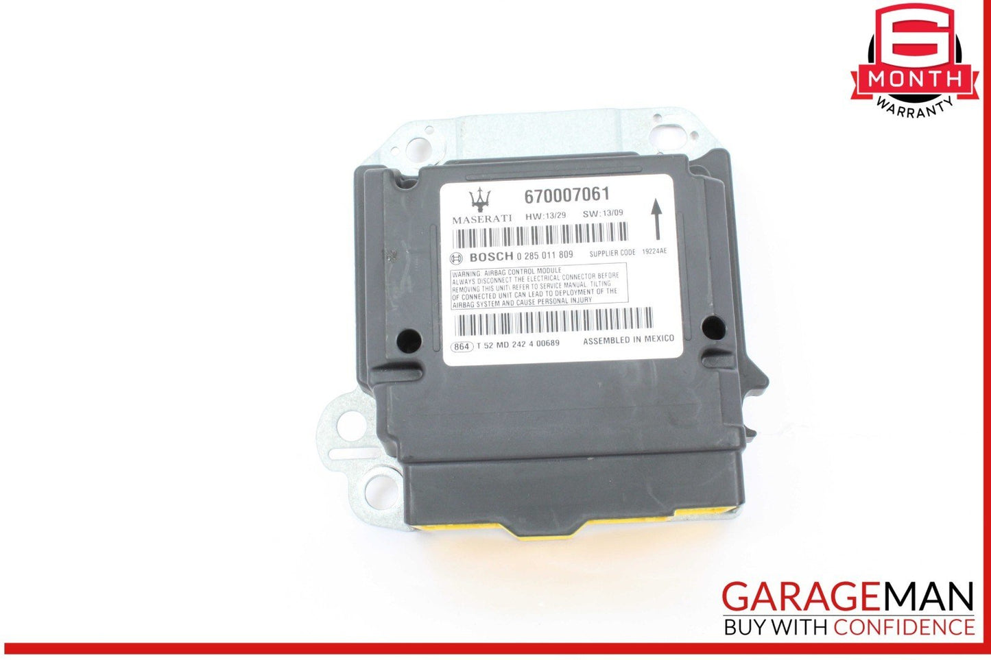 14-17 Maserati Ghibli Airbag Air Bag Control Module Unit 670007061 OEM
