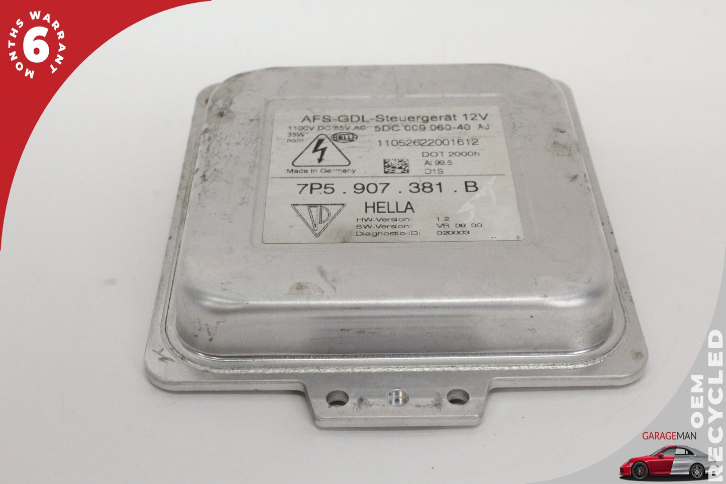11-12 Porsche Cayenne 92A SUV Headlight Ballast 7P5907381B Genuine
