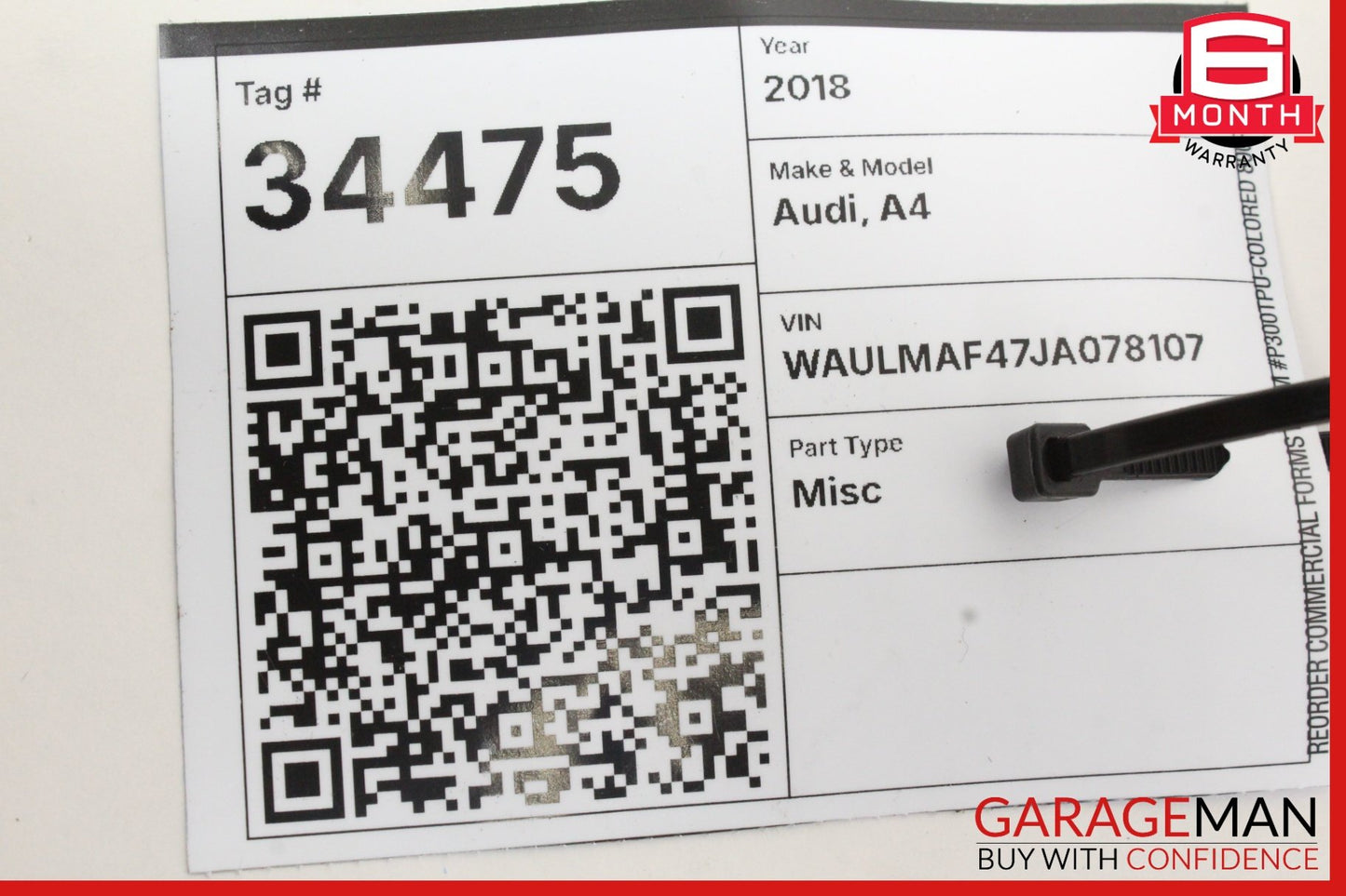2017-2024 Audi A4 Sedan Rear Right Window Regulator Motor 8W0959812 Genuine