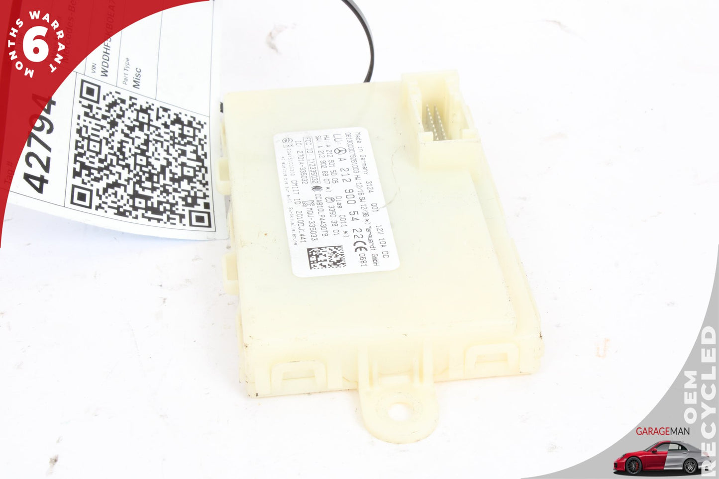 13-20 Mercedes-Benz E350 W212 Sedan Keyless Go Entry Control Module 2129005422