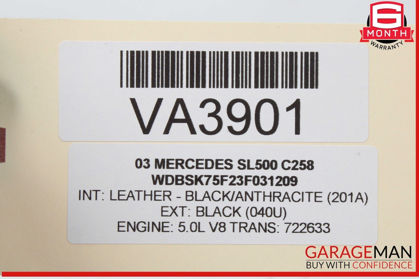 03-06 Mercedes R230 SL500 SL55 AMG Airbag Air Bag Sensor SRS Control Module OEM