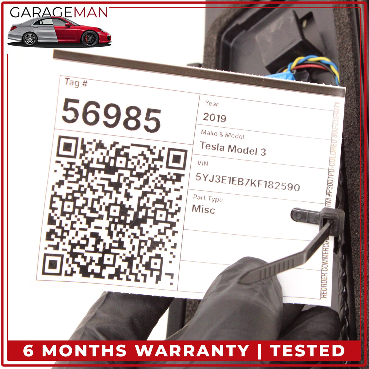 2017-2023 Tesla Model 3 Right B-Pillar Applique Glass Trim Molding w/ Camera OEM
