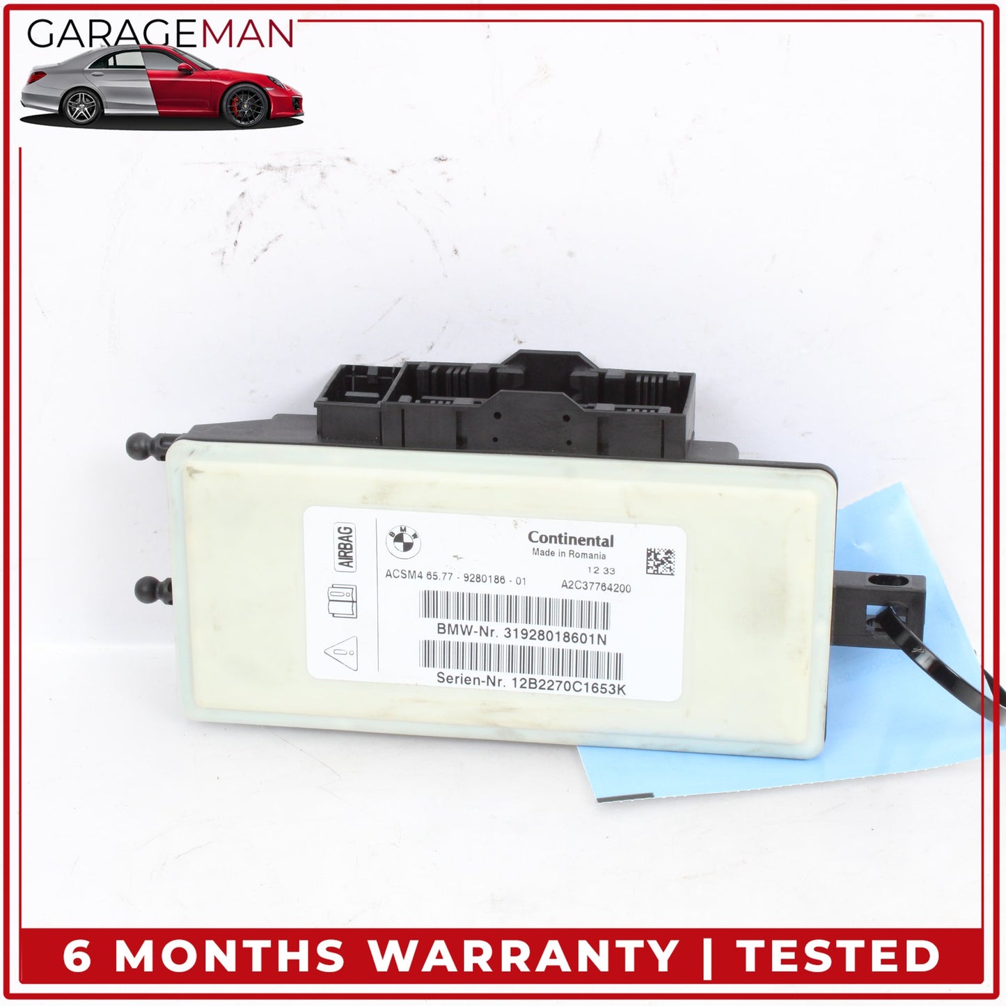 2012-2019 BMW 650i F06 Airbag Air Bag SRS Sensor Module Continental 9280186 OEM
